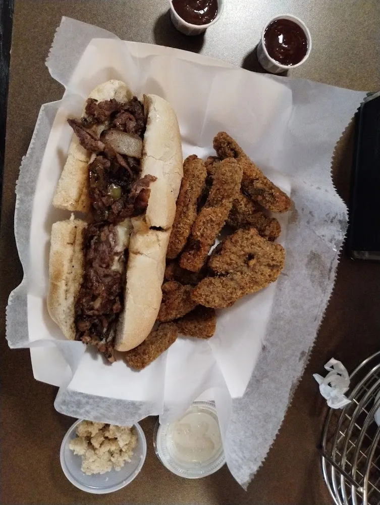Philly Cheesesteak with Fried Portobello Mushrooms